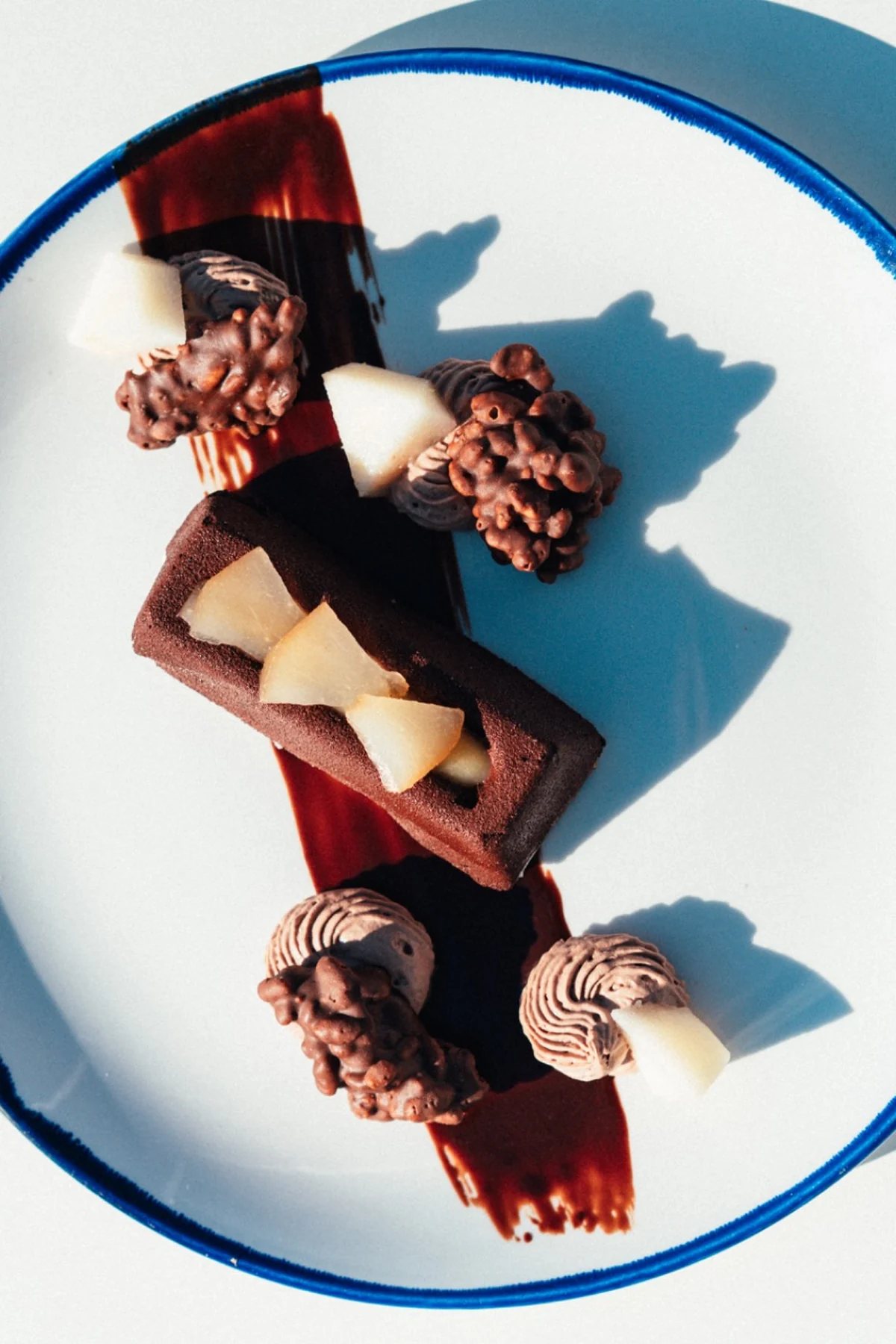 Assiette de dessert vue de dessus