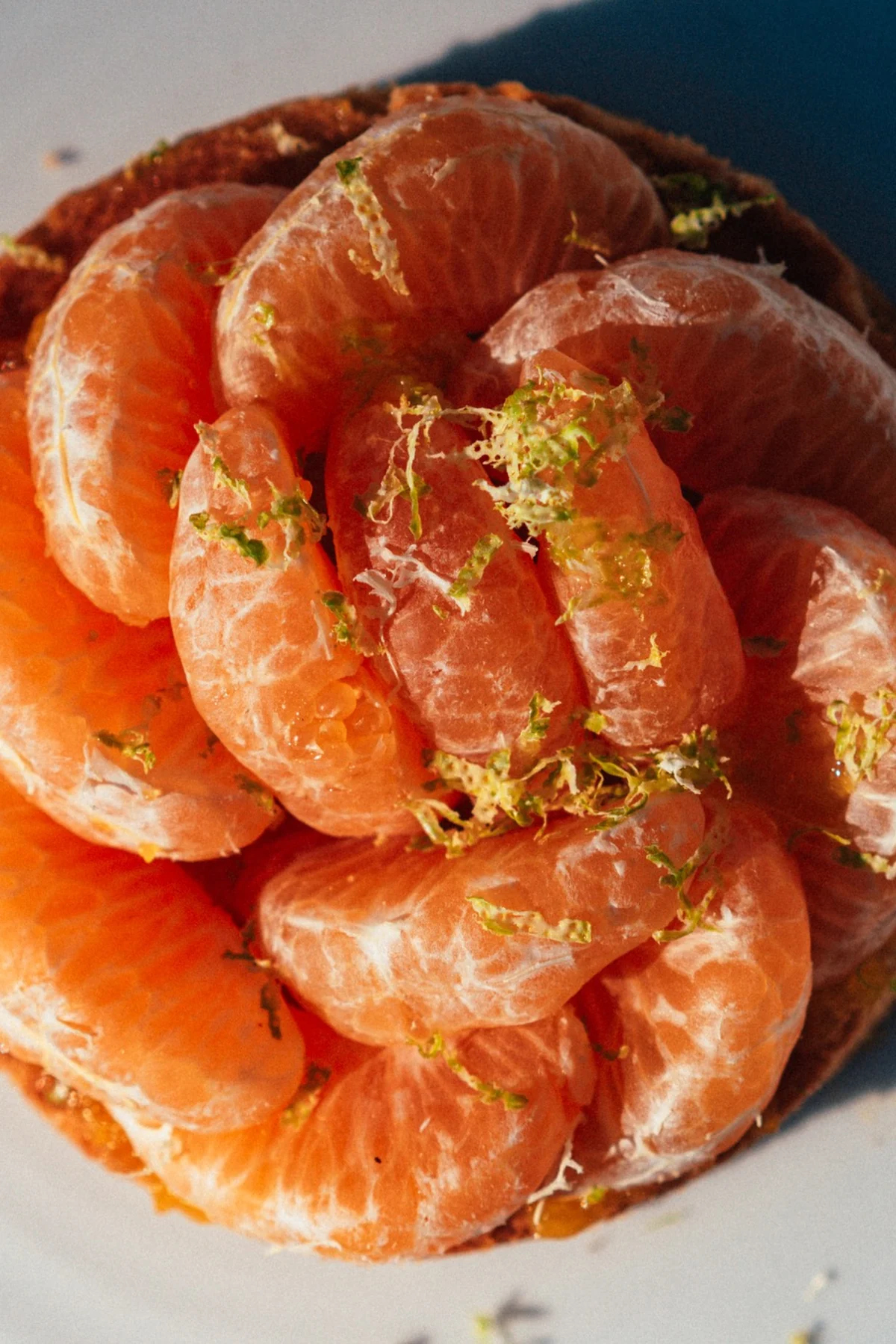 Tarte aux agrumes vue du dessus