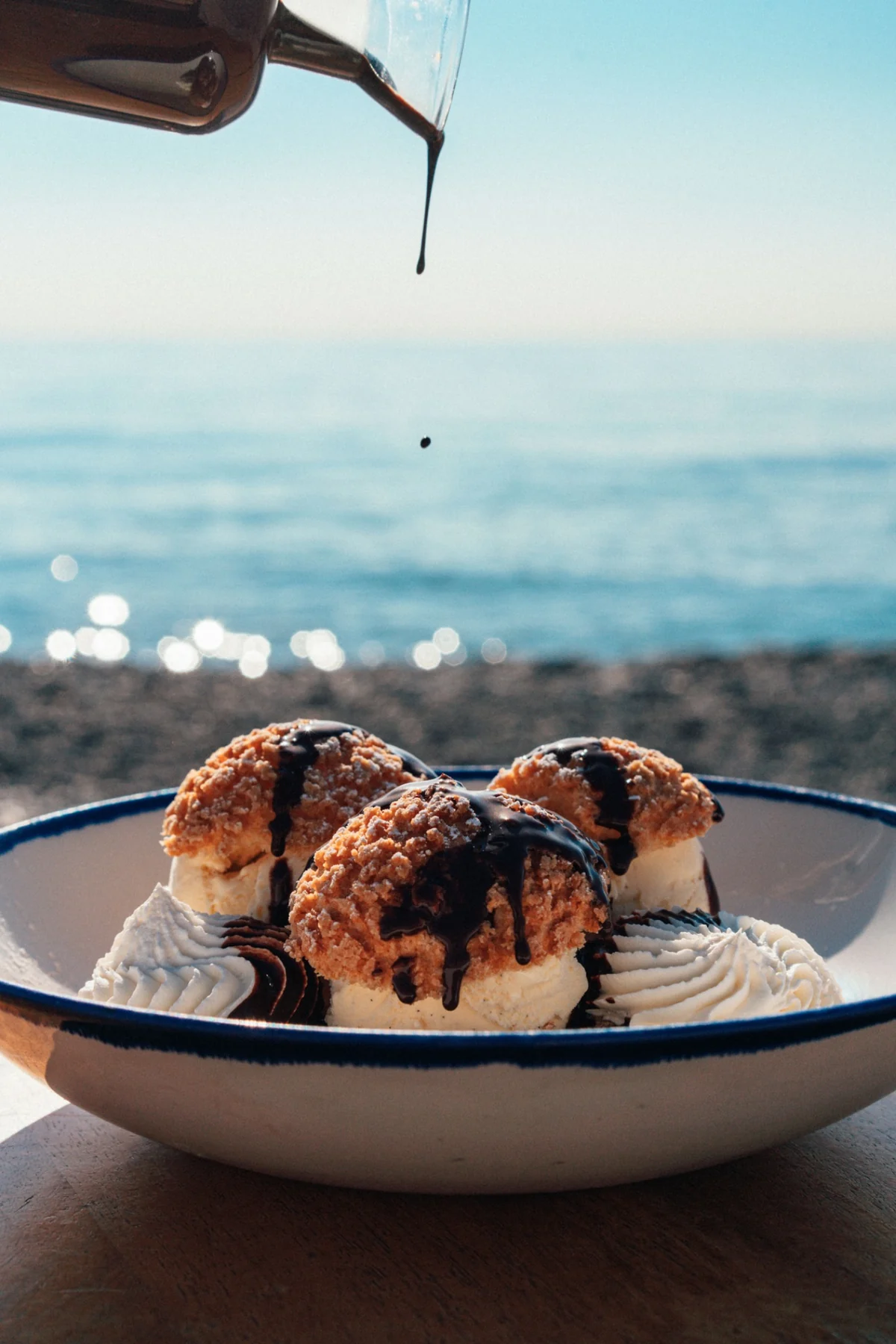 Profiteroles face à la mer
